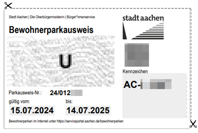 Berwohnerparkausweis U